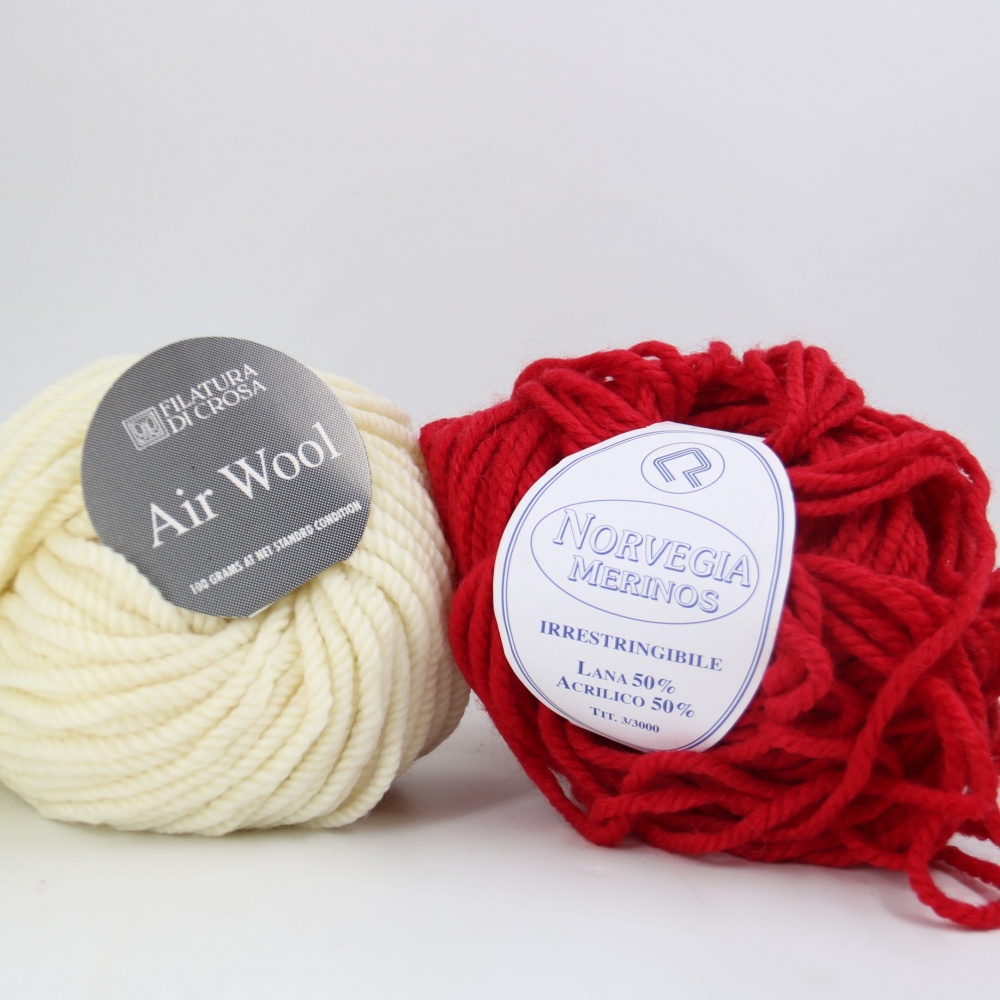 AIR WOOL 1 натуральный+красный 950 грамм